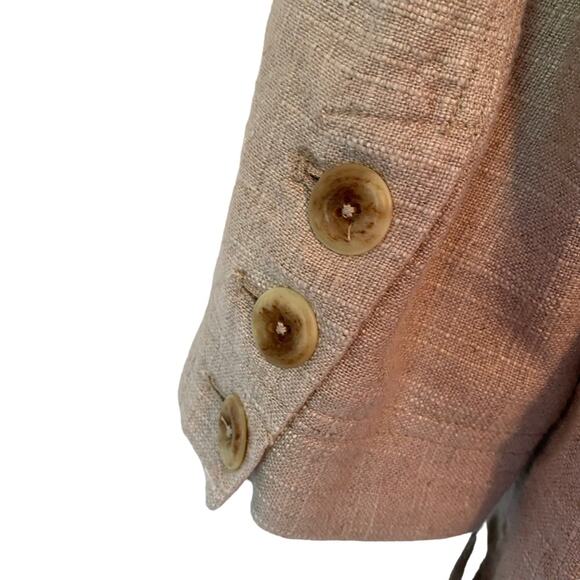 Free People Crosby Tan Marzipan Linen Blend Menswear Blazer NWTs small - Picture 6 of 9